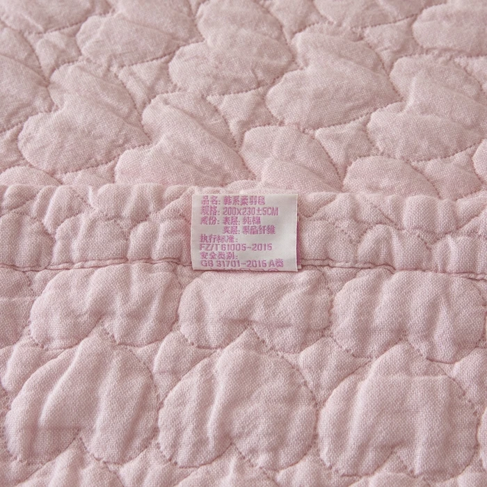 Atmungsaktive Decke aus reiner Baumwolle, gesteppt, mit Herz- und Rosenmuster, für Sofa, Flugzeug, Baby, Erwachsene, Sommerdecke, Dropshipping – Detail 7