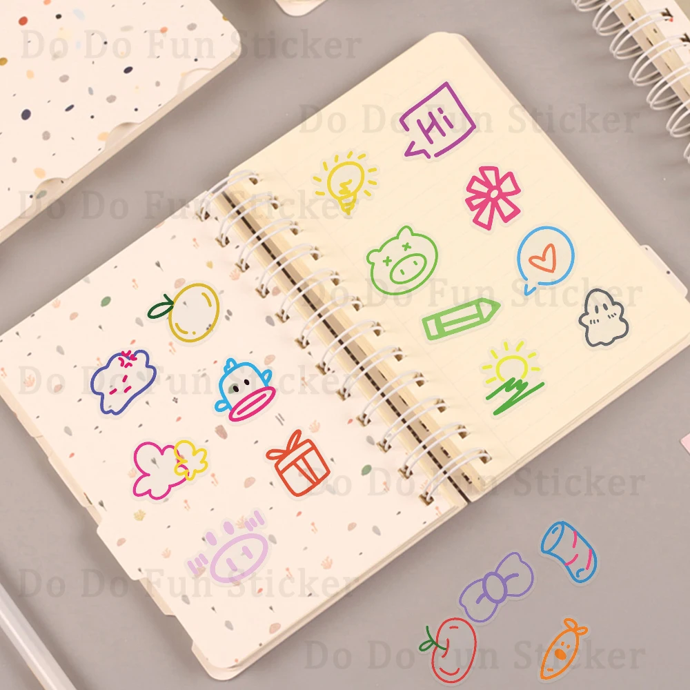 60PCS Cute Cartoon Colorful Small Items PET Sticker Waterproof Oil proof Transparent Ins Style DIY Scrapbook Water Cup Laptop — view 3