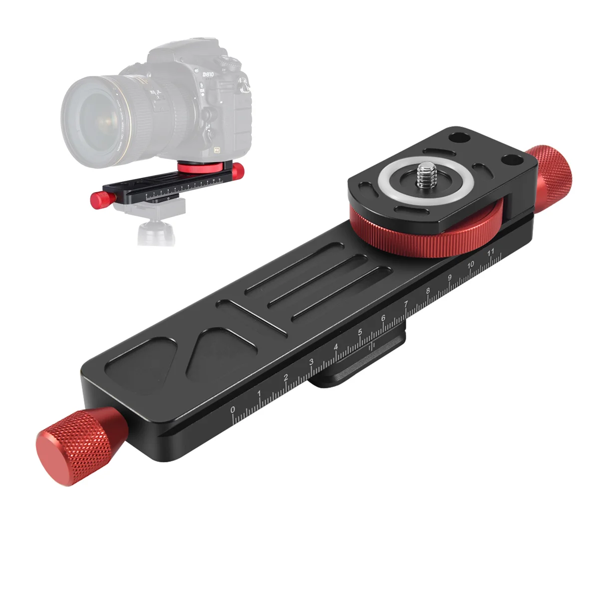 All Metal Wormdrive Macro Rail Fine Focus Focusing Arca / Rrs Lever Clamp Compatible-Elect