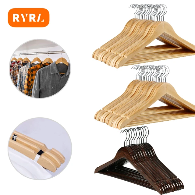 Wooden hangers for wardrobe clothes hanger pants T-shirts jackets shirts  44cm hanger with 360 ° swivel hook - AliExpress