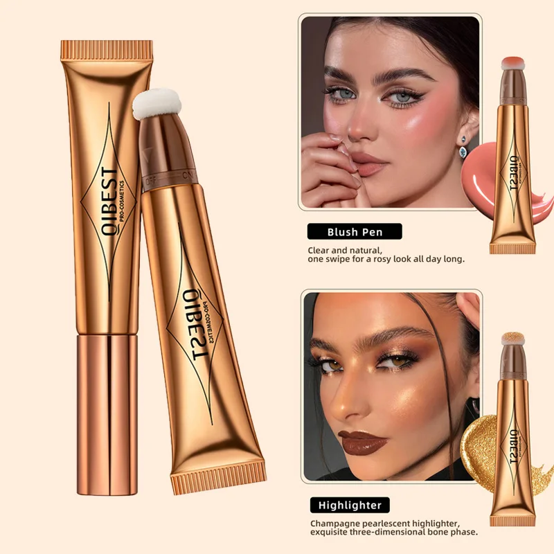 Blush Highlighter Stick 3 In 1 Makeup Glitter Contouring Bronzer For