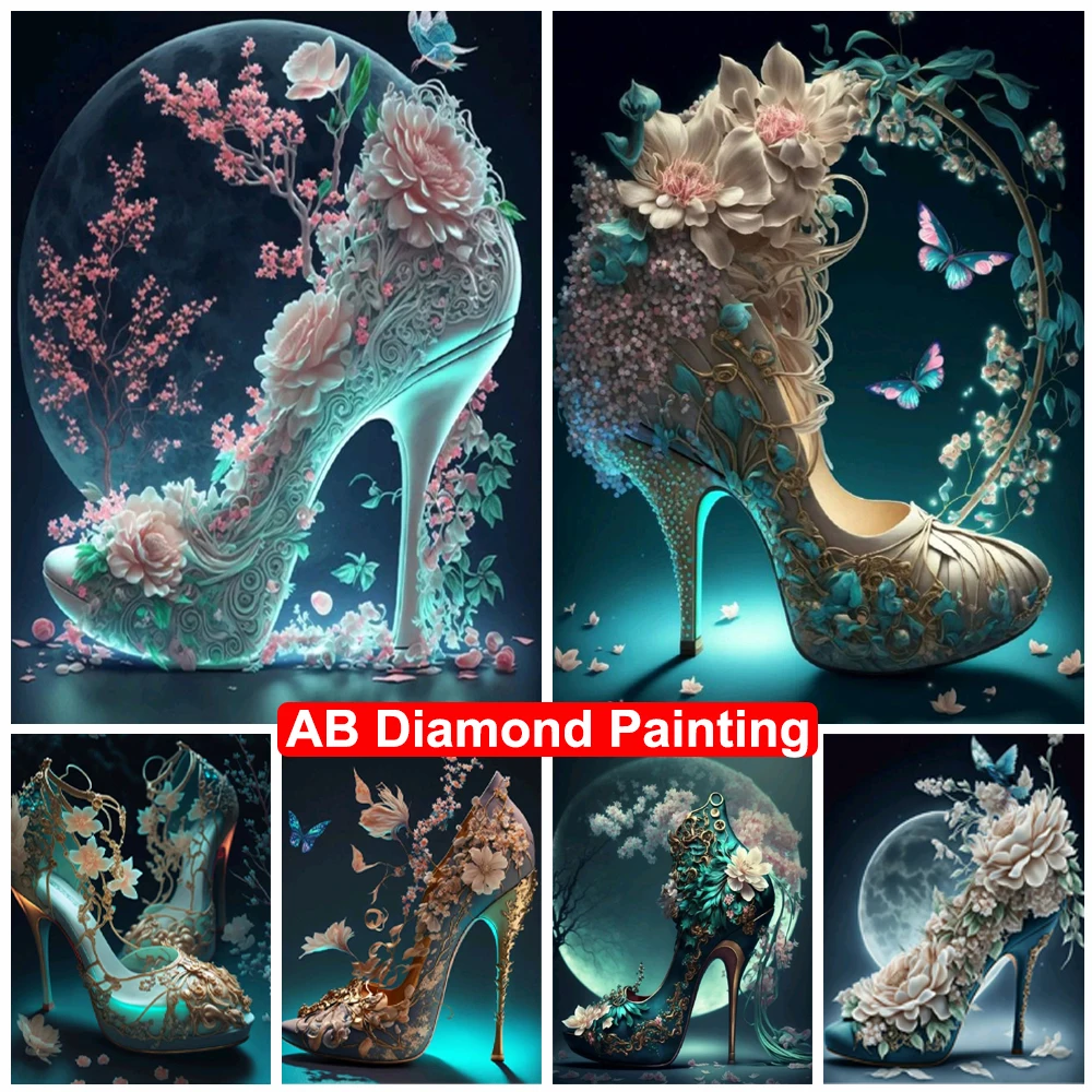

DIY 5D AB Diamond Painting Dream Princess Shoes Full Drill Diamond Embroidery Fantasy Landscape Mosaic Cross Stitch Home Decor