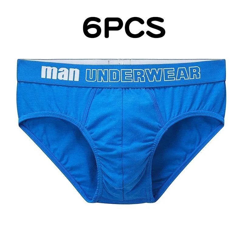 6pcs/lot Men's Underwear Male Solid Men Panties Mens Bikini Pant Men