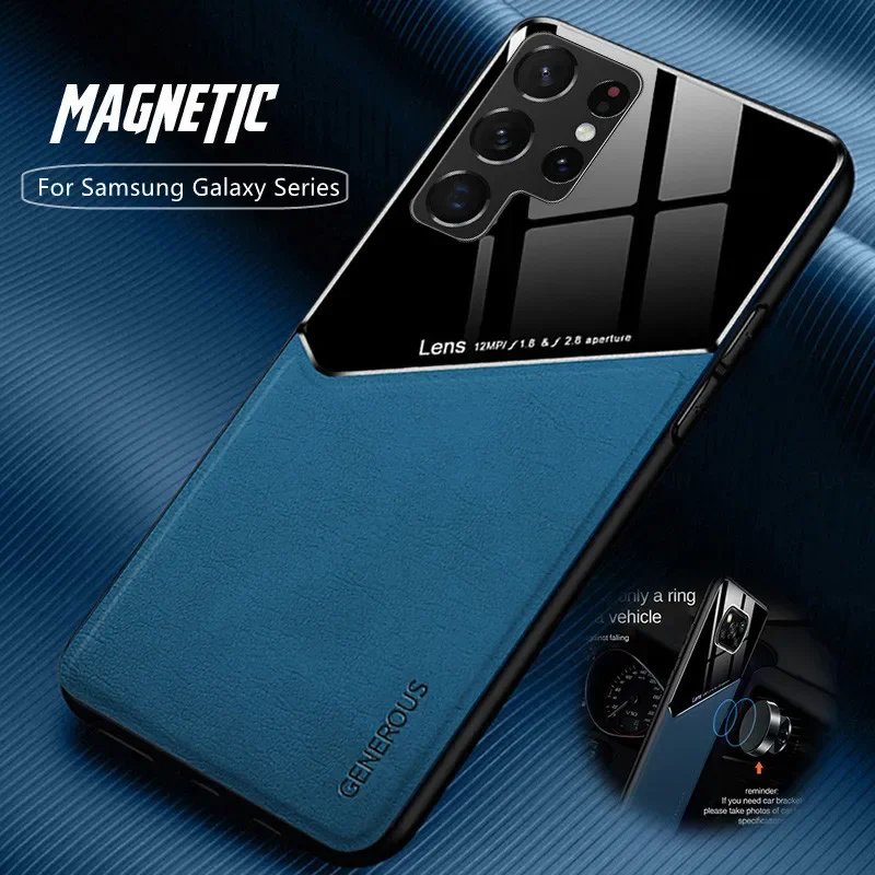 Premium TPU Leather Magnetic Car Holder Phone Case, Enhanced Protection and Style