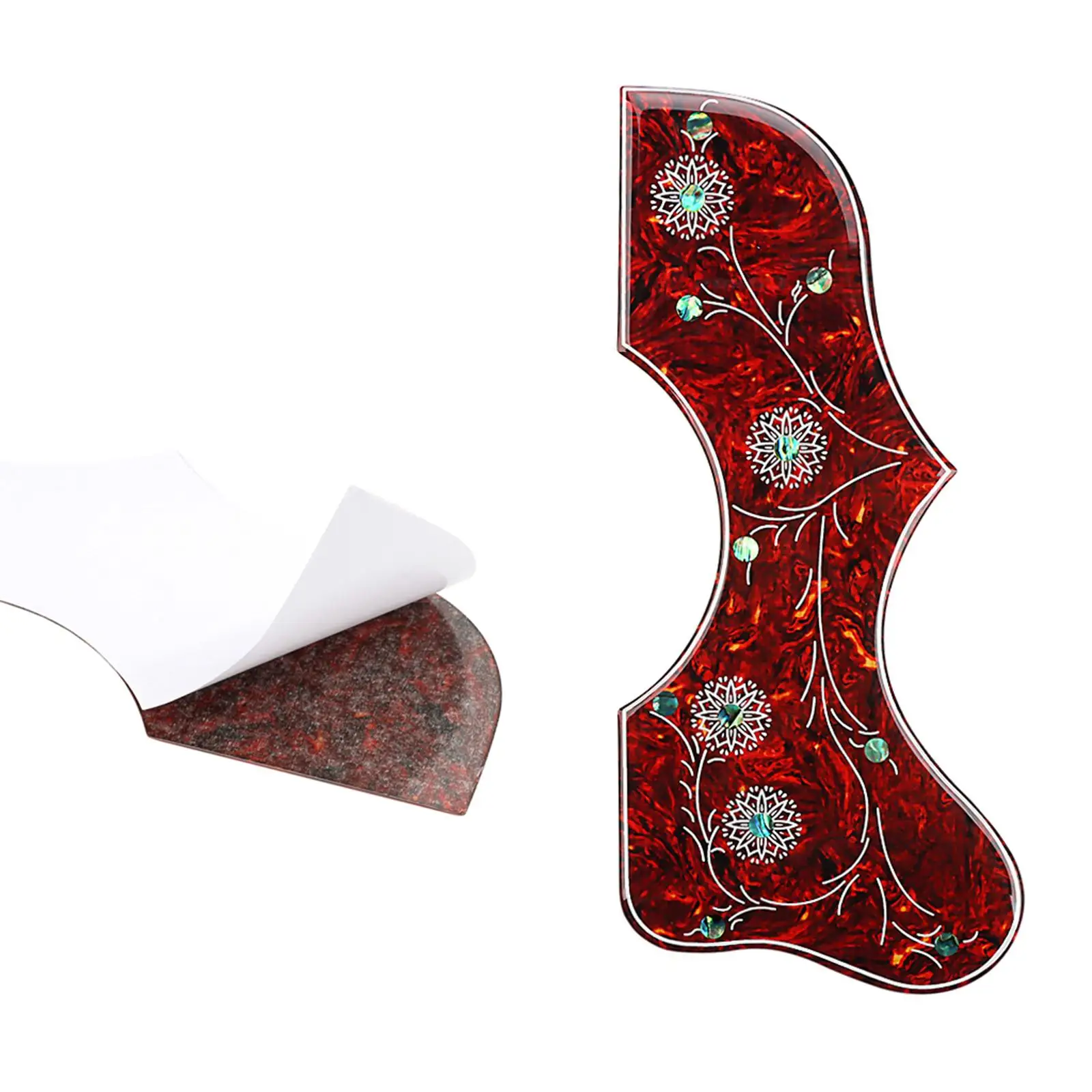 Acoustic Guitar Pickguard Universal Replacement Luthier Floral Shaped Pick Guards Self Sticky Backing for Acoustic Guitar