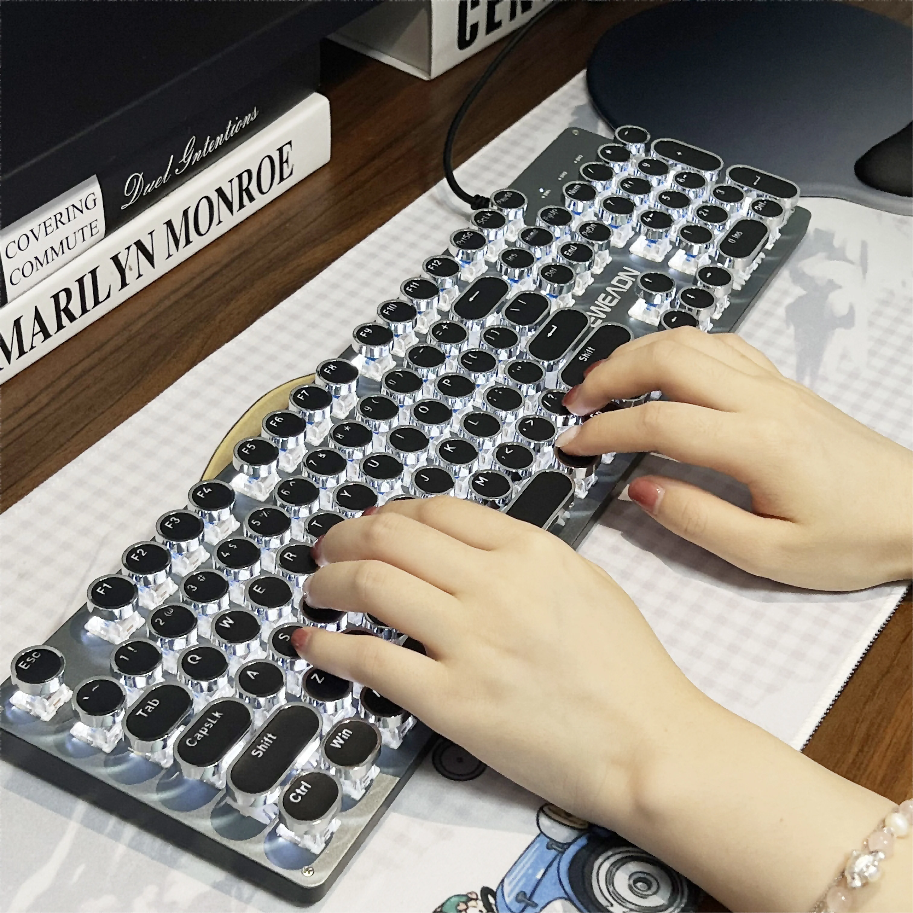 EWEADN-ポータブルメカニカルゲーミングキーボード,104キー