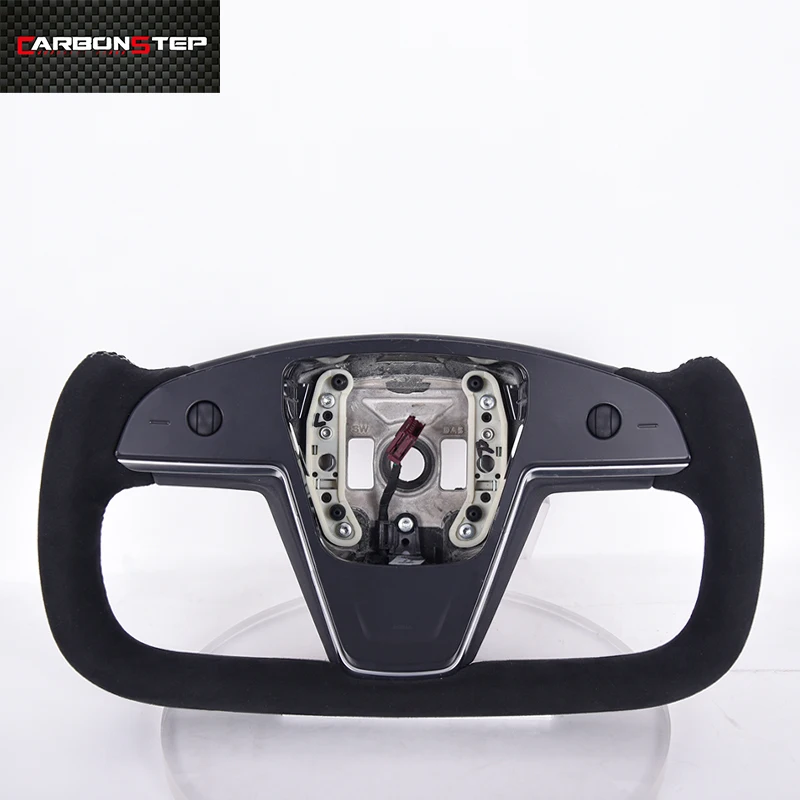 

New Style Model X Y S 3 Yoke plaid steering wheel carbon fiber car steering wheel For