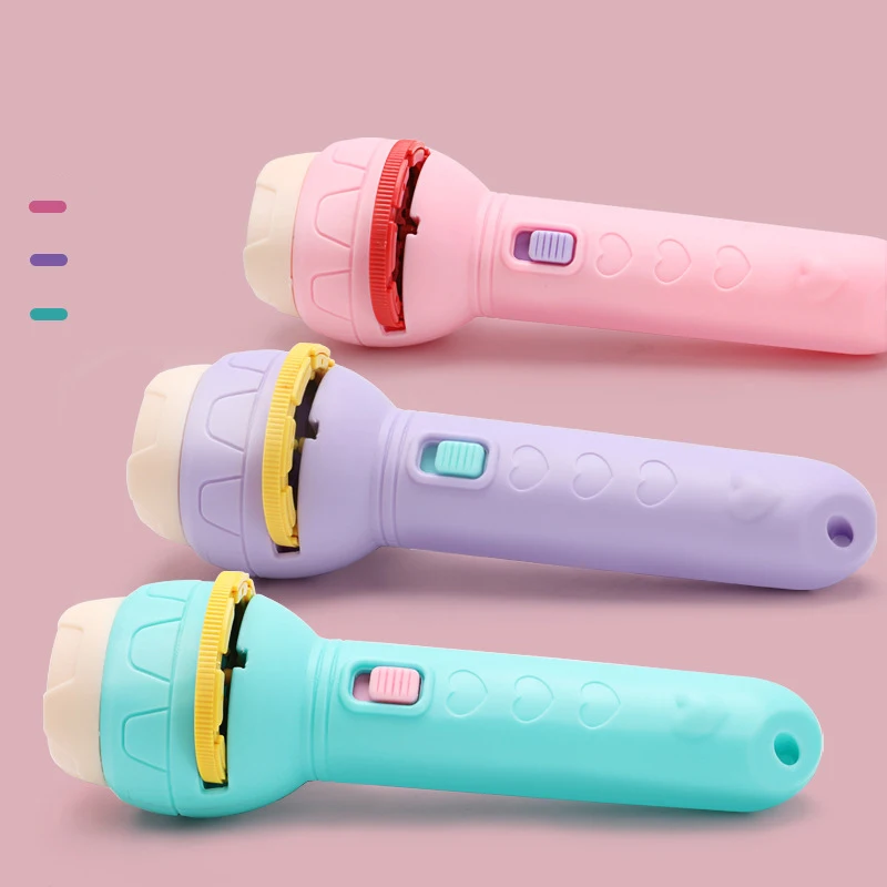 Flashlight Projector Torch Lamp Toy Cute Cartoon Creativity Toy Torch Lamp Flashlight Projector Baby Sleeping Story Book luminous projection flashlight flashlight projector toy