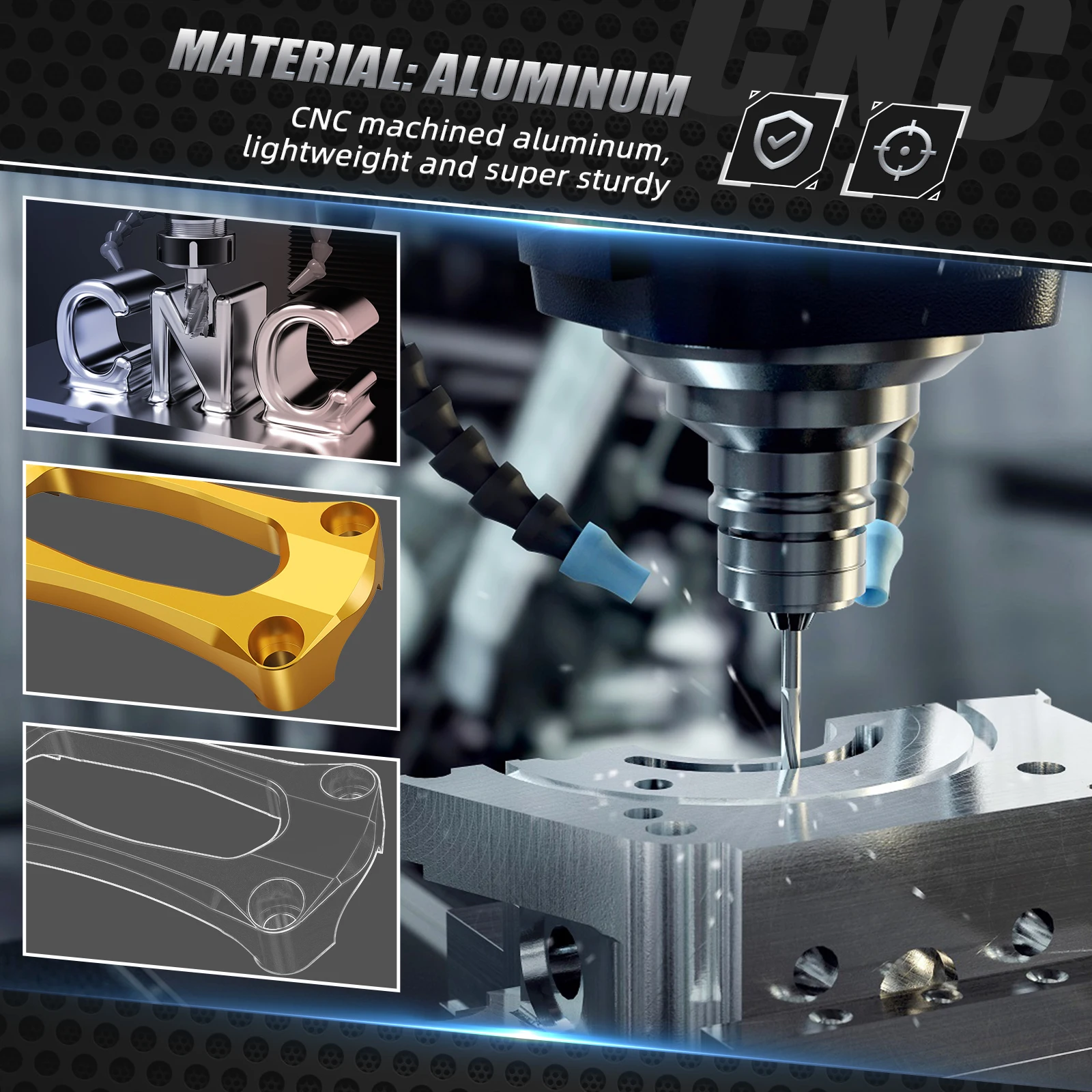 NICECNC Für Suzuki RM250 RM125 2006-2008 RMZ250 2007-2019 RMZ450 RMX450Z RM 250 28mm Lenker Riser obere Abdeckung Klemmhalterung – Detail 6