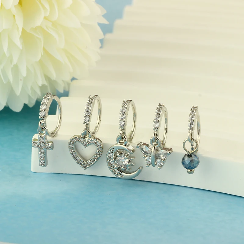 Whoolesales 50pcs Nose Hoop Septum Jewelry Body Piercing Daith Cartilage Earrings Small Hoop Nose Rings Nose Piercing Jewlery