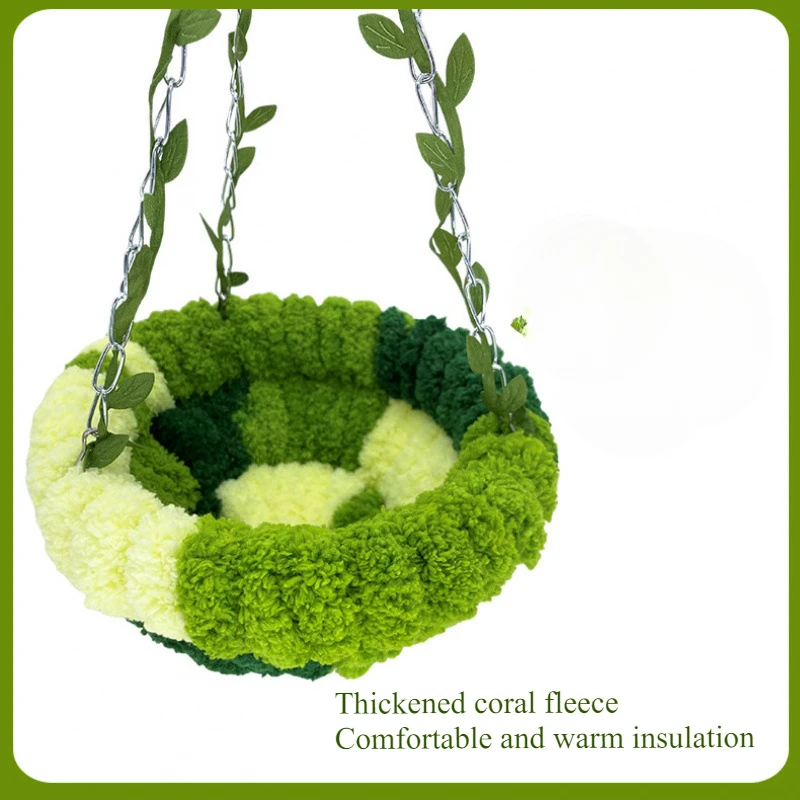 Bird Cage Hammock bird sleeping bed For Parrot Hammock Bed Comfortable Soft Coral Fleece Hanging Bird Sleeping Nest Cage Green Parrot Sleeping Bed