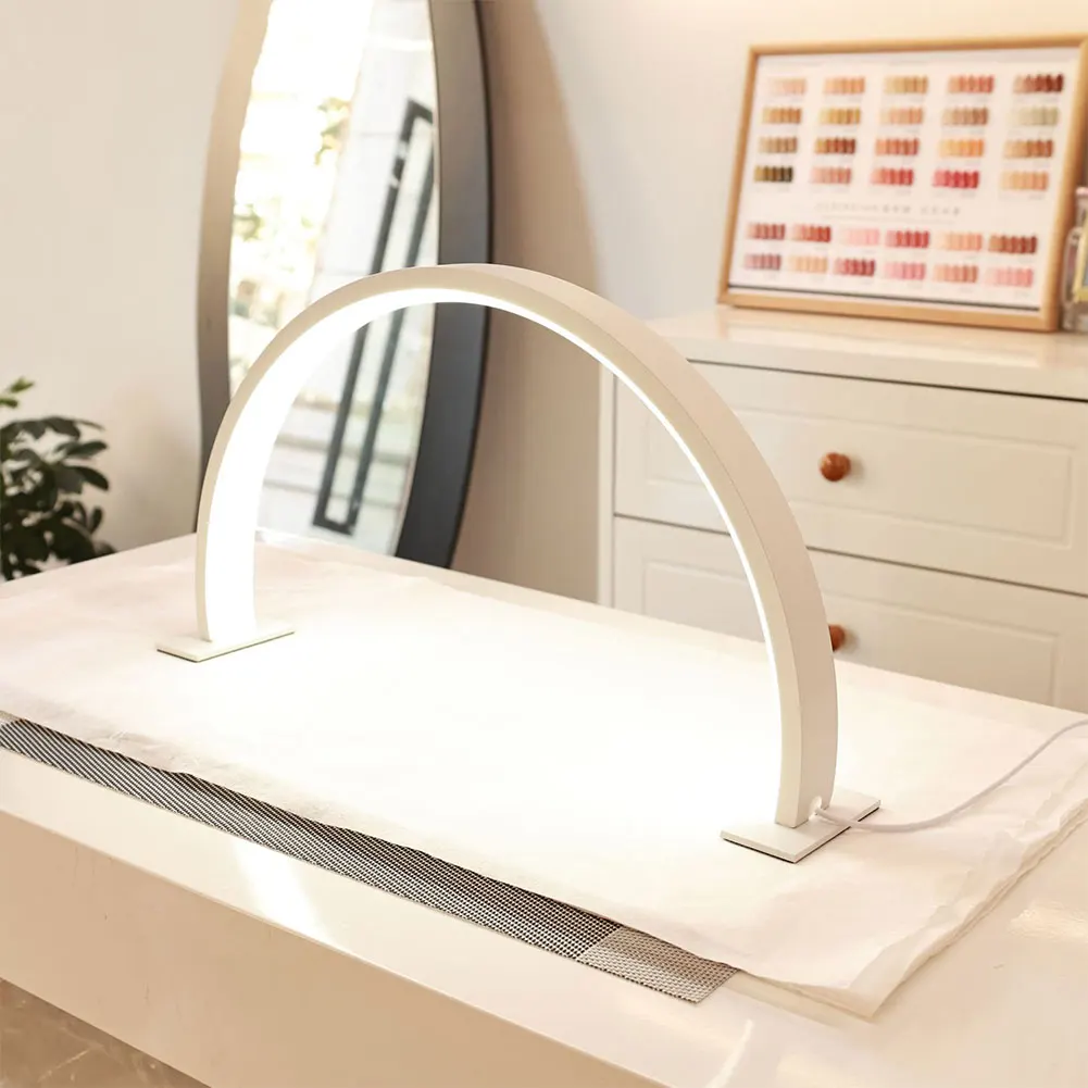 LED Half Moon Light for Nail 39CM Table Lamp U-Shaped Fill Light Specific Desk Work Lighting for Salon Tattoos Eyebrows Beauty