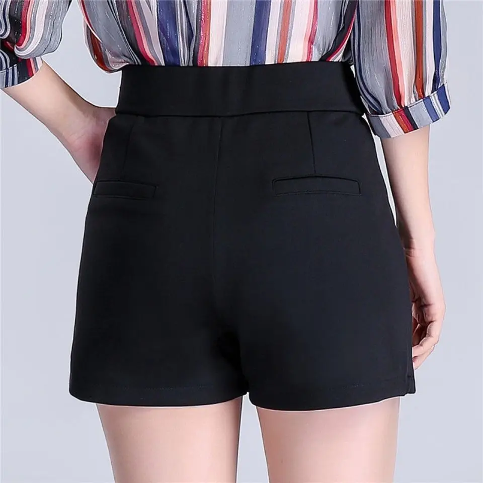 Office Lady Fashion Suit Skirt Shorts Koreon Women Summer Streetwear Casual High Waist Big Size All-match Black Short Pants 2023