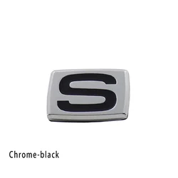 3D Sports Car Hood & Fender Emblem Badge Sticker (Chrome - black)