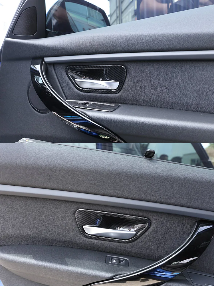 Carbon Fiber ABS Plasti Innen Türgriff Schüssel Abdeckung Trim Für BMW 3 4 Serie F30 F32 F35 2013-2018 auto Zubehör – Detail 3