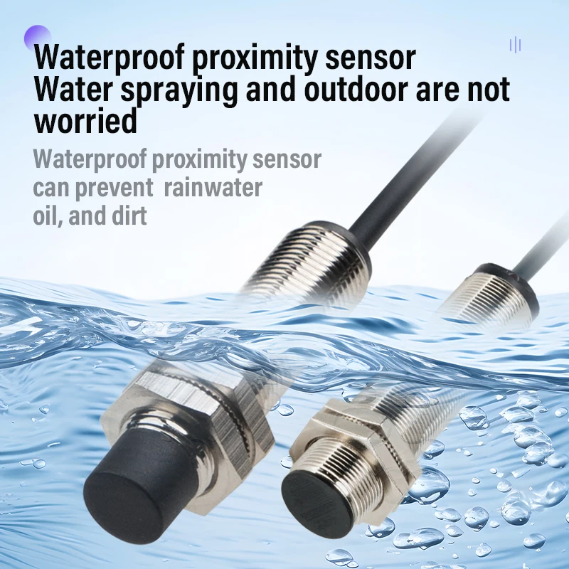 Inductive Proximity Switch Sensor M12 metal induction sensor oil-proof and waterproof proximity switch cylindrical NPN normally open PNP three-wire 24V