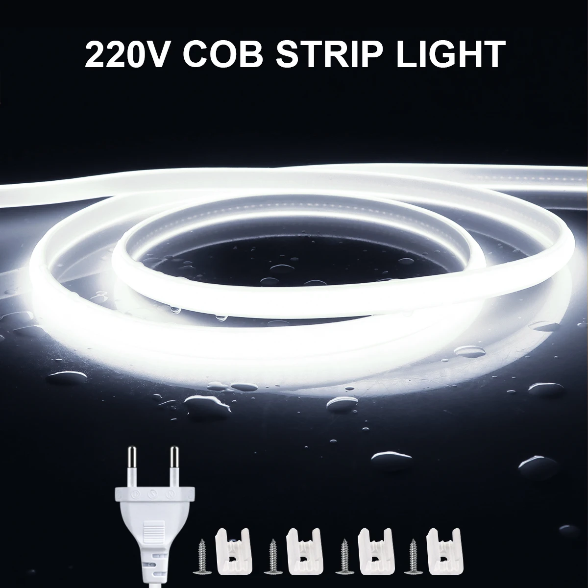 Cinta LED COB 12V IP68 Impermeable | 320 LEDs Por Metro | Superbrillante Y Flexible | Para Interior Y Exterior (Blanco)