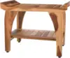 24 inch, Natural Wood, Teak Shower Bench, Shower Stool Wood,  LiftAide Arms, Bathroom Bench Seat, Shower Bench Waterproof 5