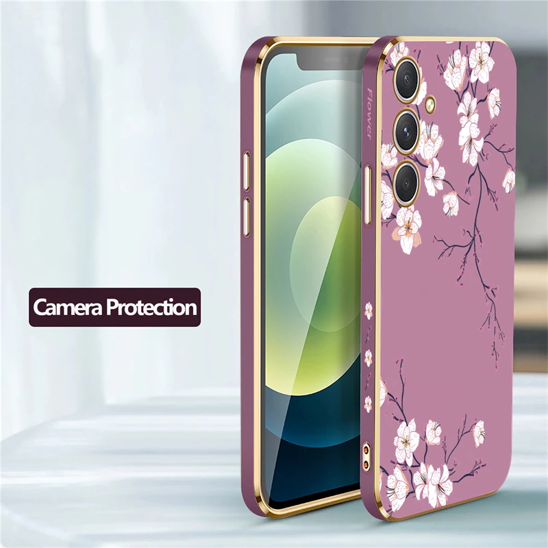 Floral Soft Silicone Phone Cover with Artistic Pattern