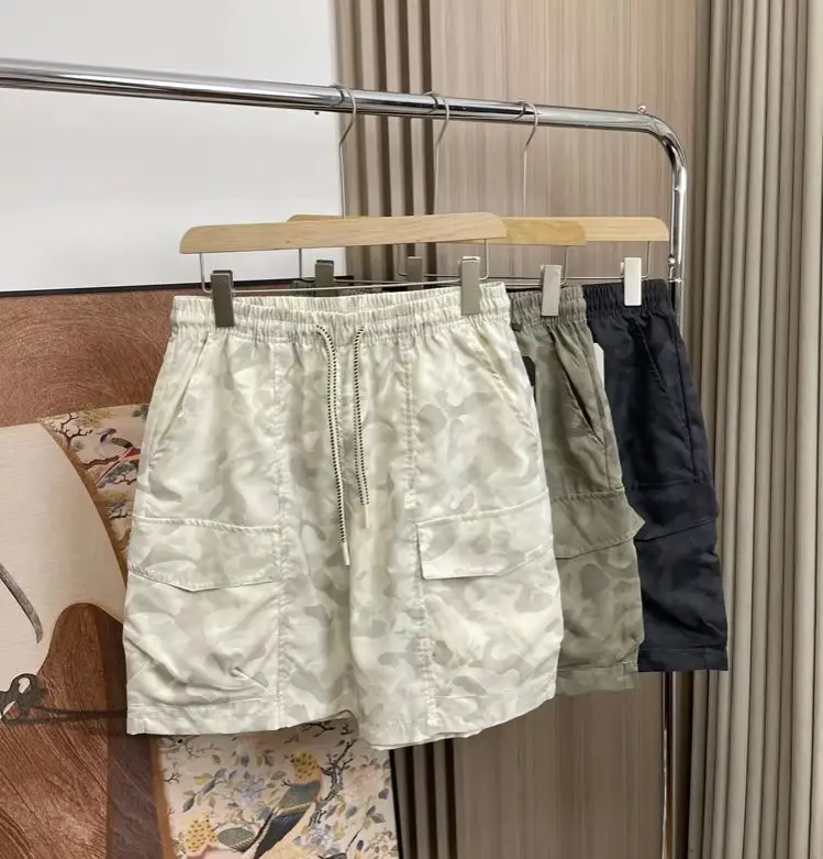 Men's 6" Fishing Shorts UPF 50+ Water Resistant Quick Dry Hiking Cargo Shorts with Multi Pocket Camouflage Print