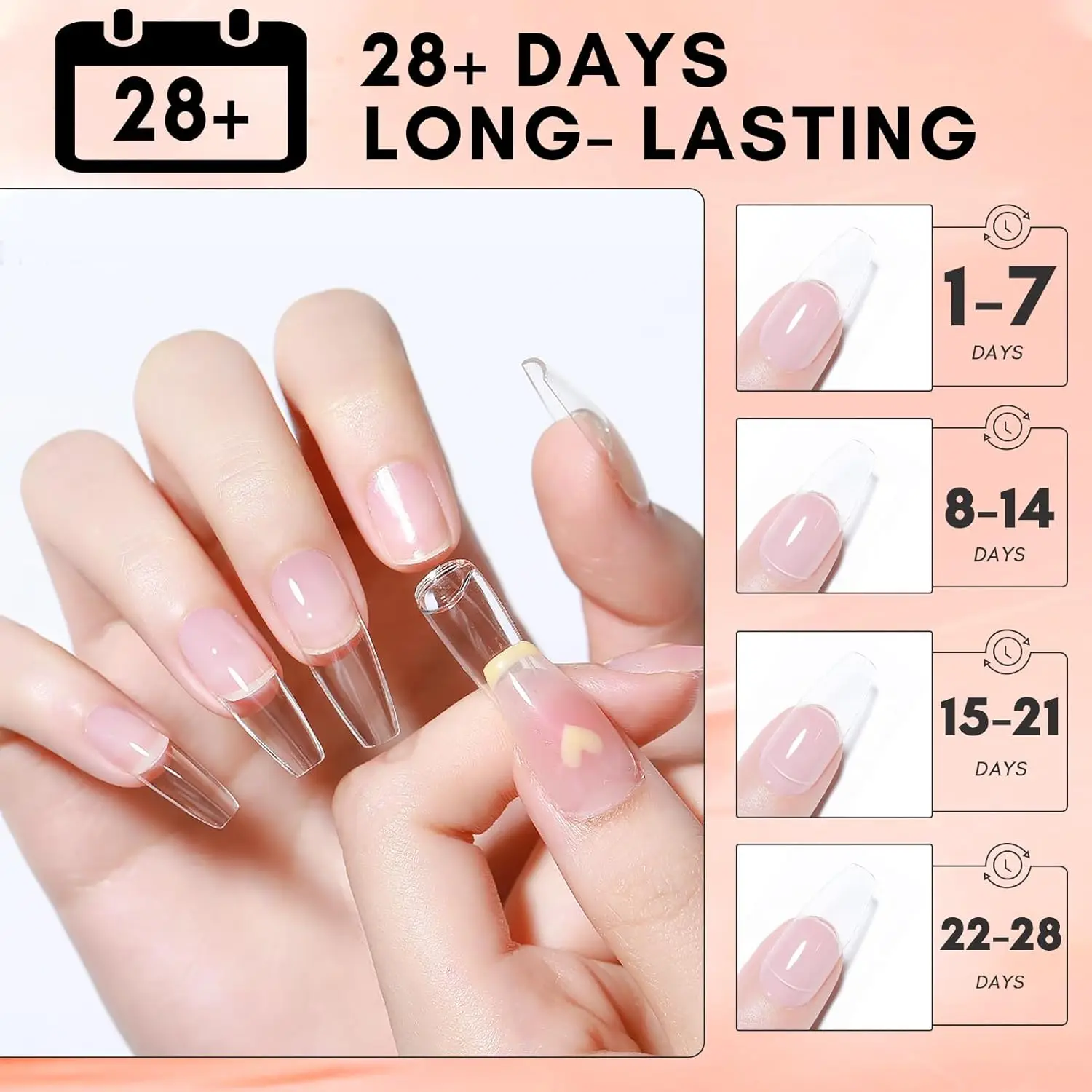 Nail Glue Makartt Solid Nail Gel For Acrylic Nail Tips Glue Gel Curing Needed UV Cured For Press On Nails Fake Nails Solid Adhesive