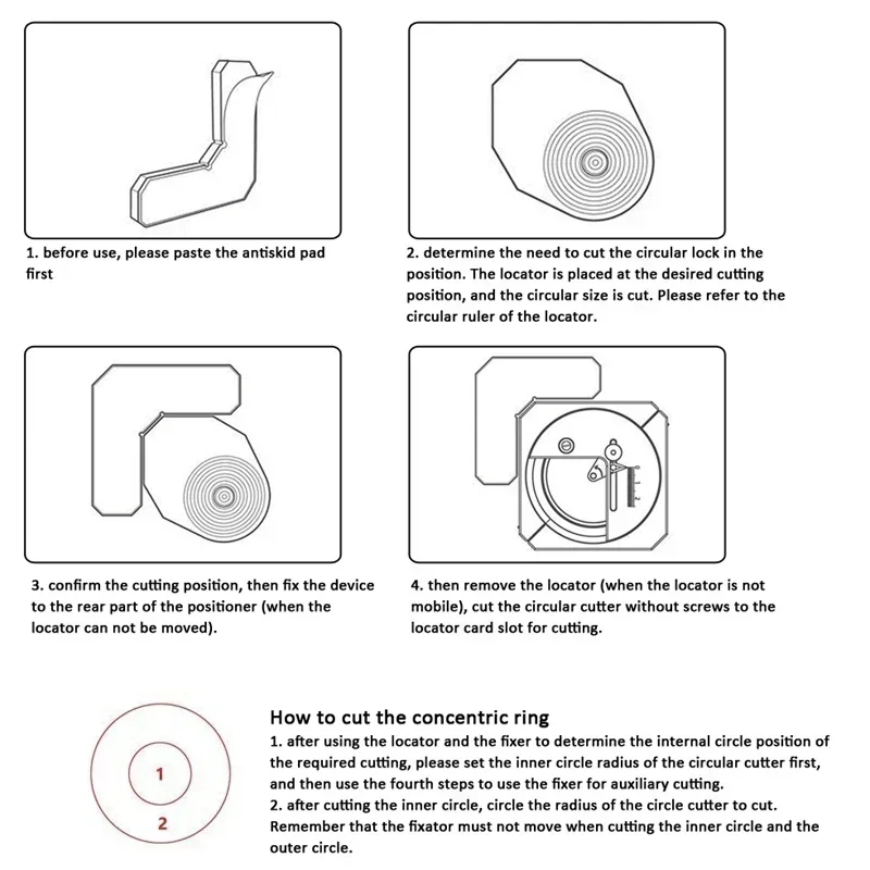 Circular Cutter Locator Craft Tool Kit For Diy Projects