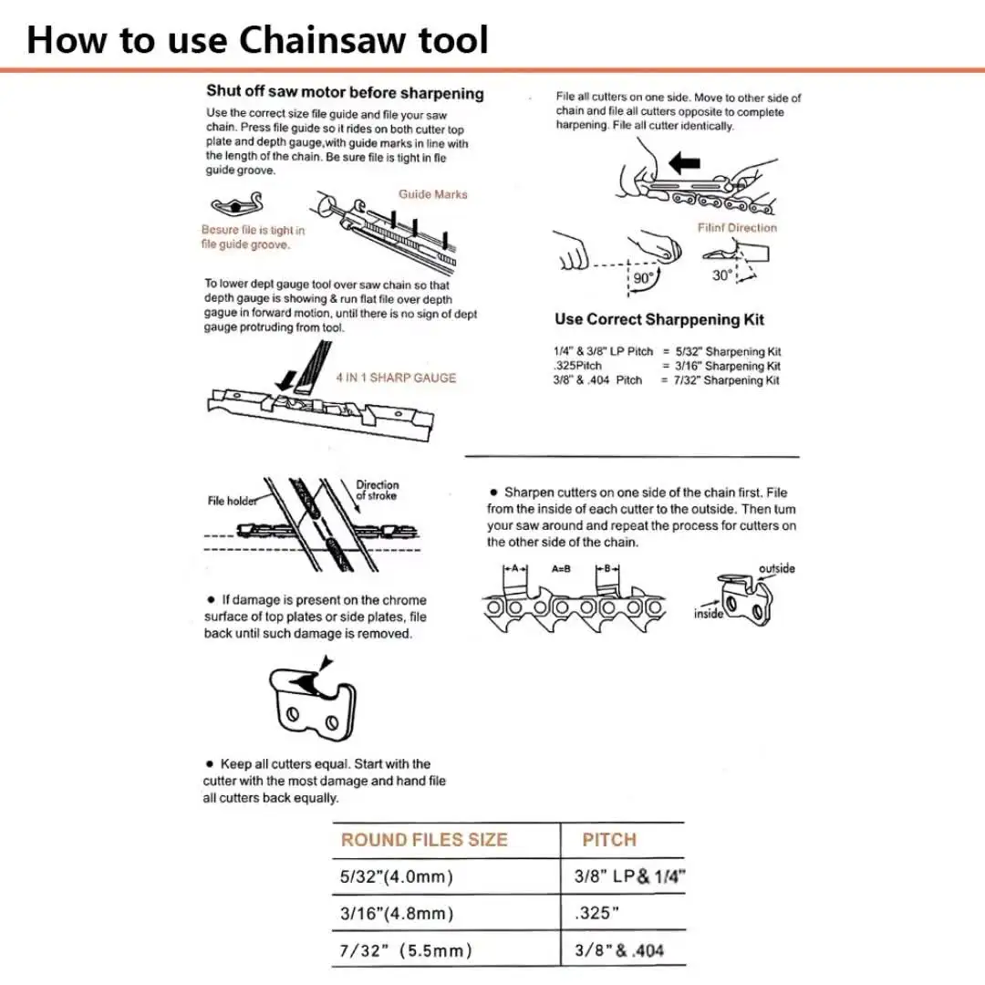 Комплект для заточки цепей YVO SCRT1T2713KIT бензопил Stihl Makita Dolmar Oleo-Mac
