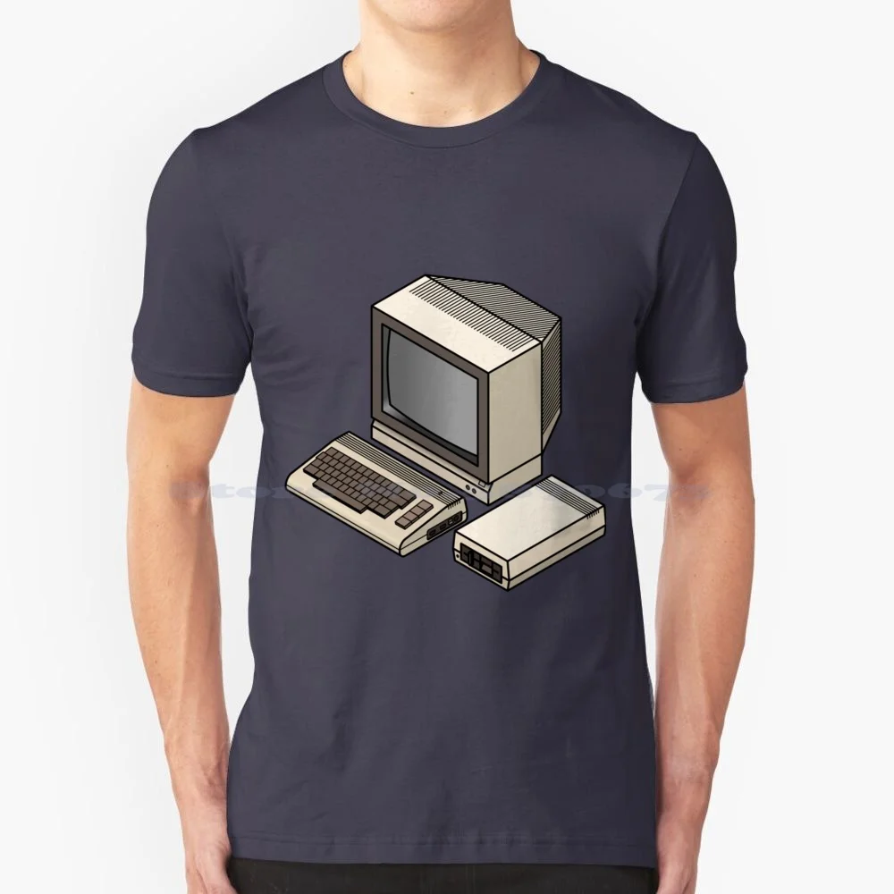 Commodore 64 Maglietta Essenziale Maglietta 100% Cotone Tee Commodore 64 Essential