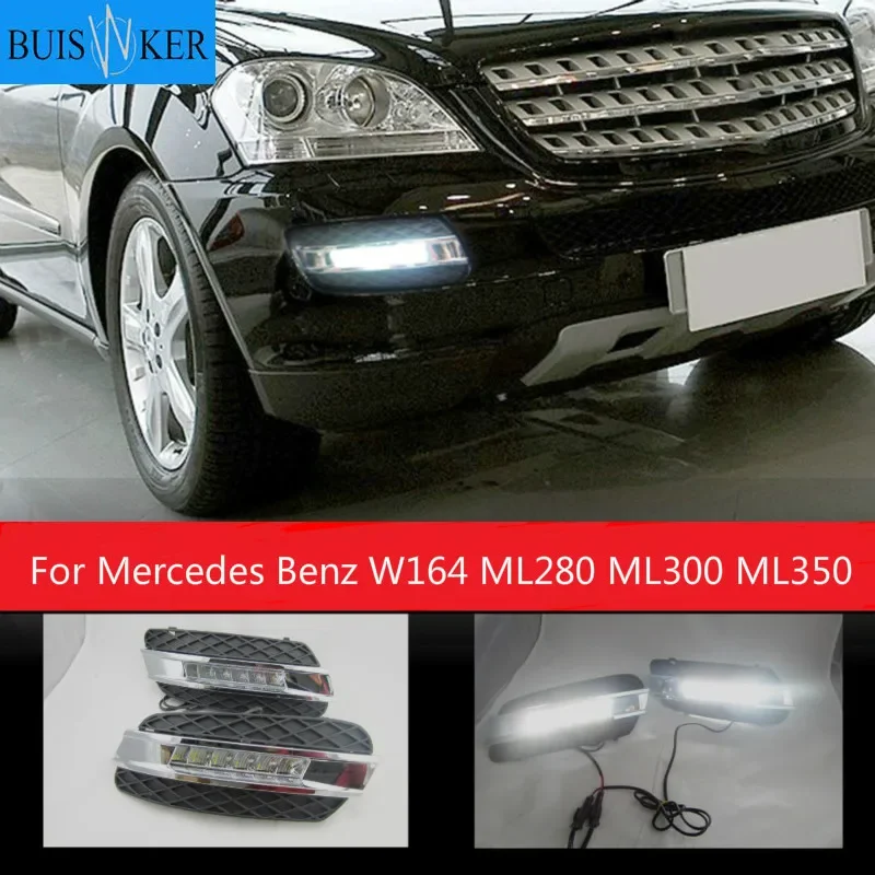 

Светодиодный дневной светильник для Mercedes Benz W164 ML280 ML300 ML350 2006 - 2009, Водонепроницаемый АБС 12 В DRL Противотуманные фары украшения
