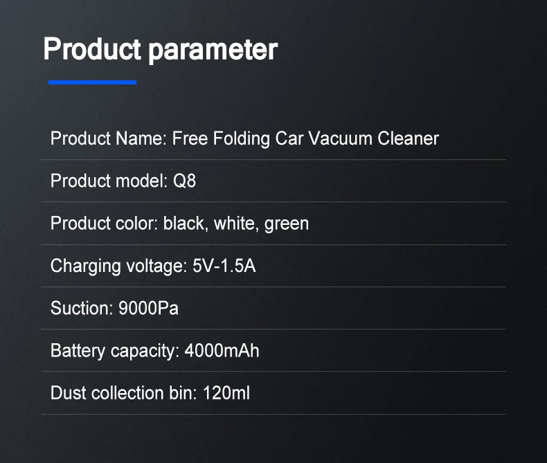 9000pa wireless car vacuum cleaner cordless handheld auto vacuum home & car dual use mini vacuum cleaner with built-in battery