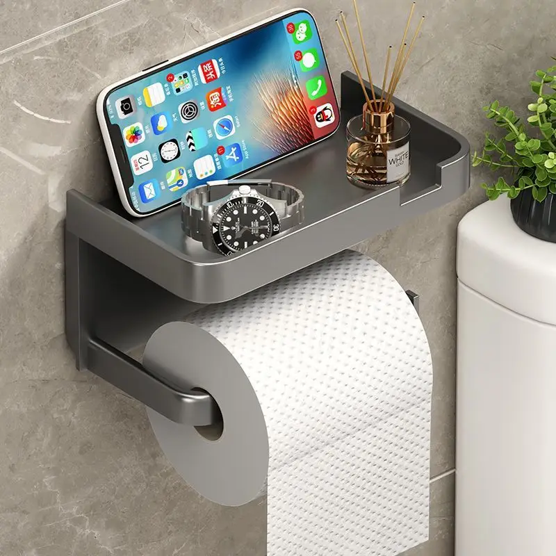 Non Perforated Toilet Paper Box Tissue Storage Rack Draw Wall Mounted