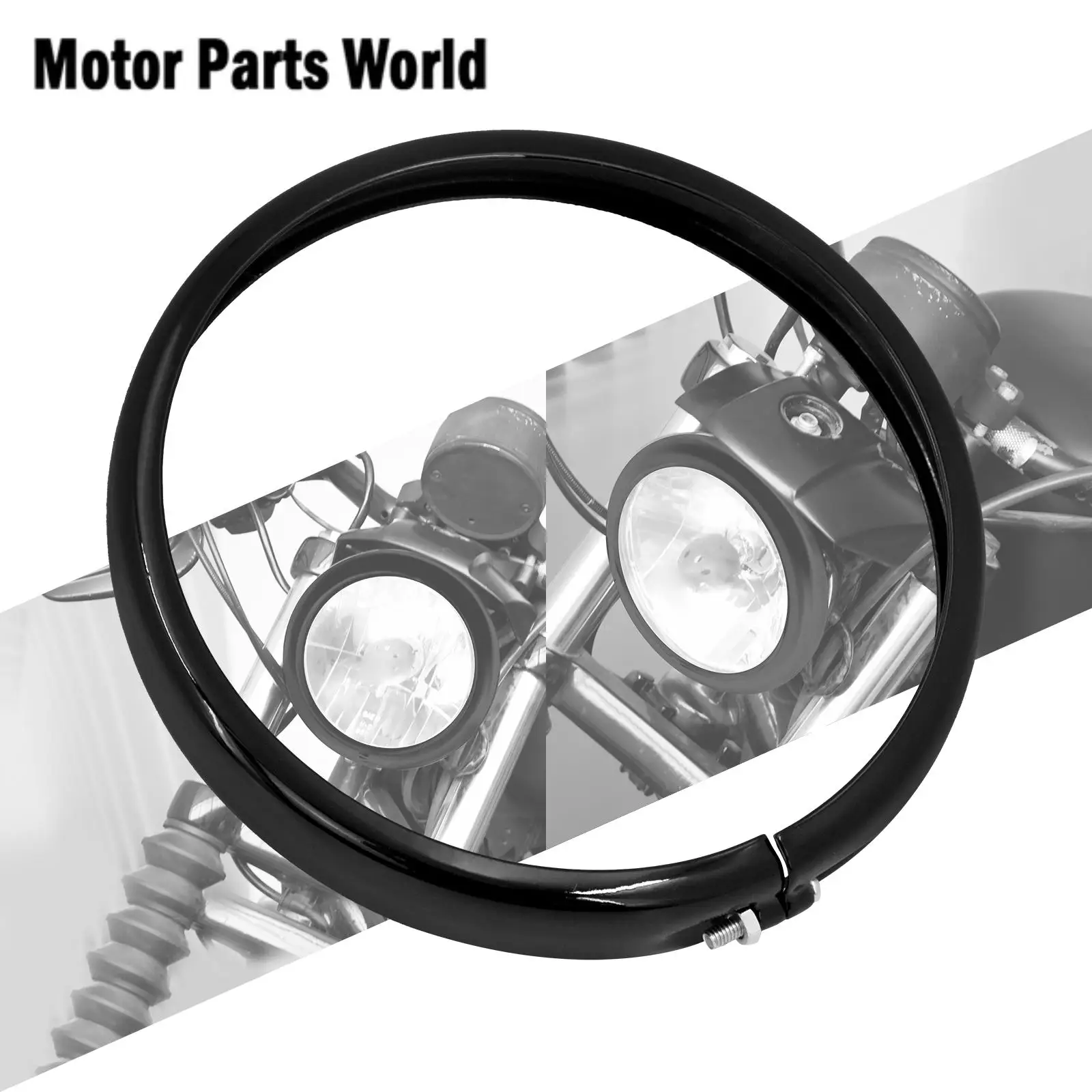 

Motorcycle 5.75'' Headlight Headlamp Trim Ring Black For Harley Sportster Iron XL 883 1200 Dyna Softail Street Bob FXBB FXST