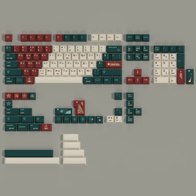 Custom Keycap Russian Davalich 140 Keys Cherry Profile PBT DYE Subbed Mechanical Keyboard Keycaps For Cherry Mx Switches