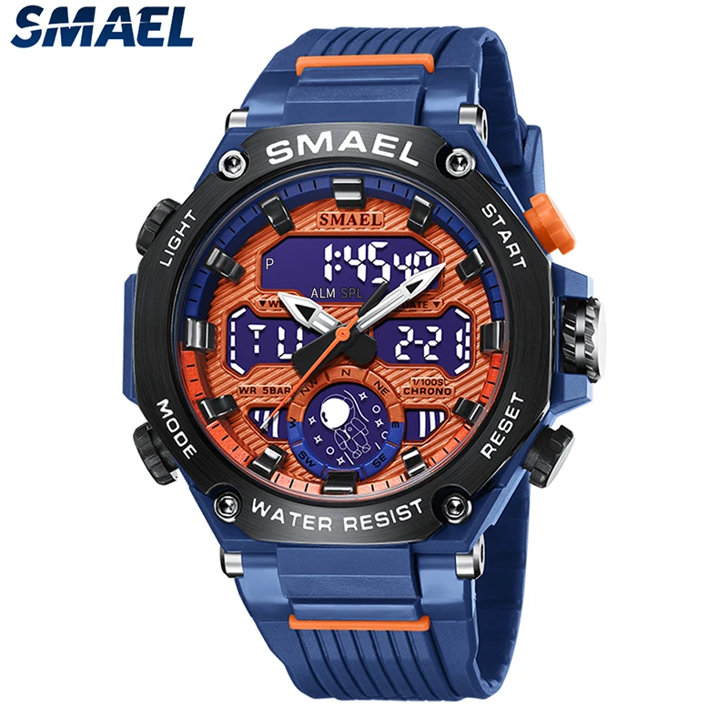 SMAEL 8069 Man Watch, Waterproof Swimming Sport Watch for Men New Fashion, 2022 Military Stopwatch Alarm Clock reloj hombre