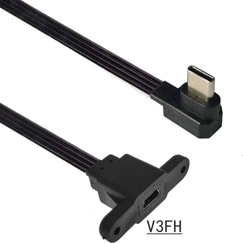 

10CM 20CM 90° Angled Type C Male USB 3.1 Plug To 5pin Mini USB Female Charging Data Transmission Sync Cable Adapter