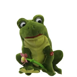 Jouet électrique en peluche grenouille qui bouge les yeux, bouche ouverte chantant, poupée numérique pour animaux de compagnie, cadeaux pour enfants 