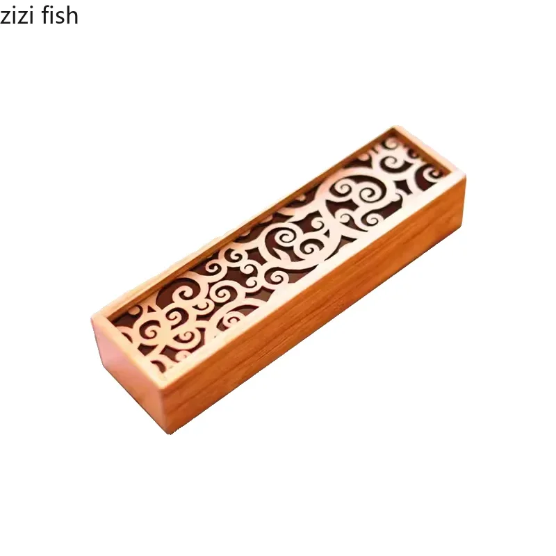 Creative Hollowed Out Wooden Sushi Plate Afternoon Tea Dessert Dim Sum Plate Molecular Food Display Dry Ice Wooden Box