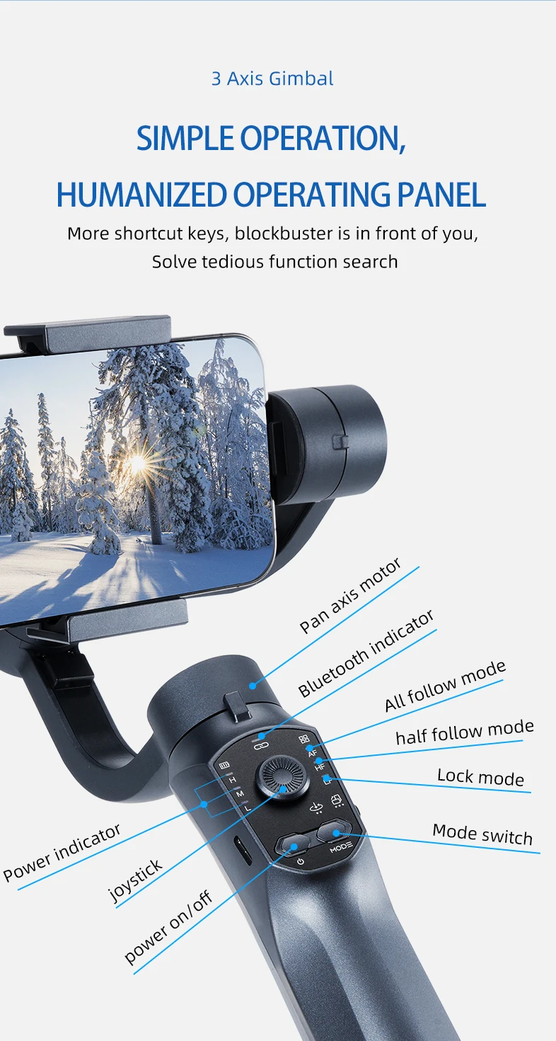 3-achsen Gimbal Für Smartphones Mit Gesichtsverfolgung_voghion.com