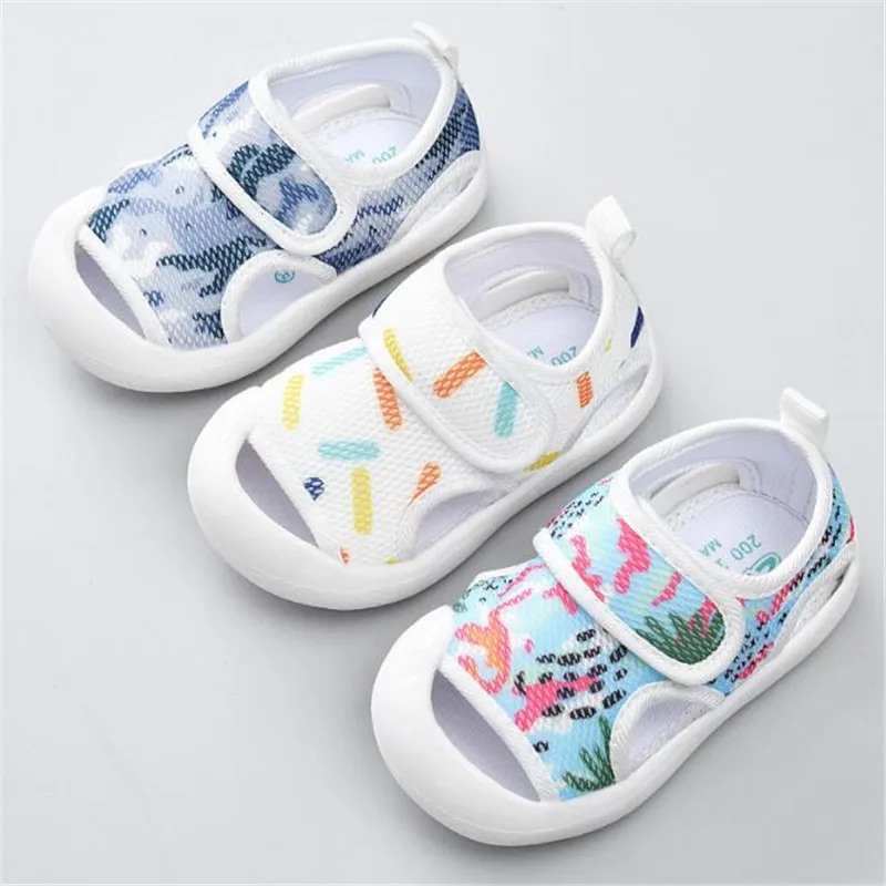 Summer Toddler Sandals Baby Girl Shoes Solid Color Net Cloth Breathable Boys Sneakers Kids Prewalker Infant Sport Girls Sandals