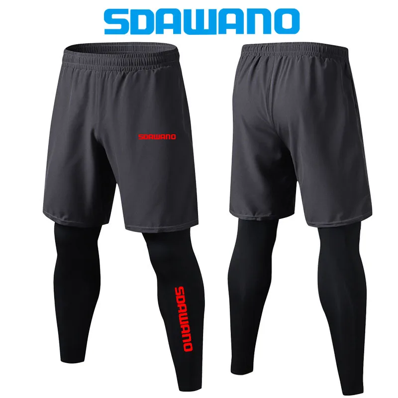 Description Picture 5 of item2024 New Fishing Pants Casual Quick Dry Pants Men's Sports Stretch Leggings Fake Two Piece Running Training Fitness Pants