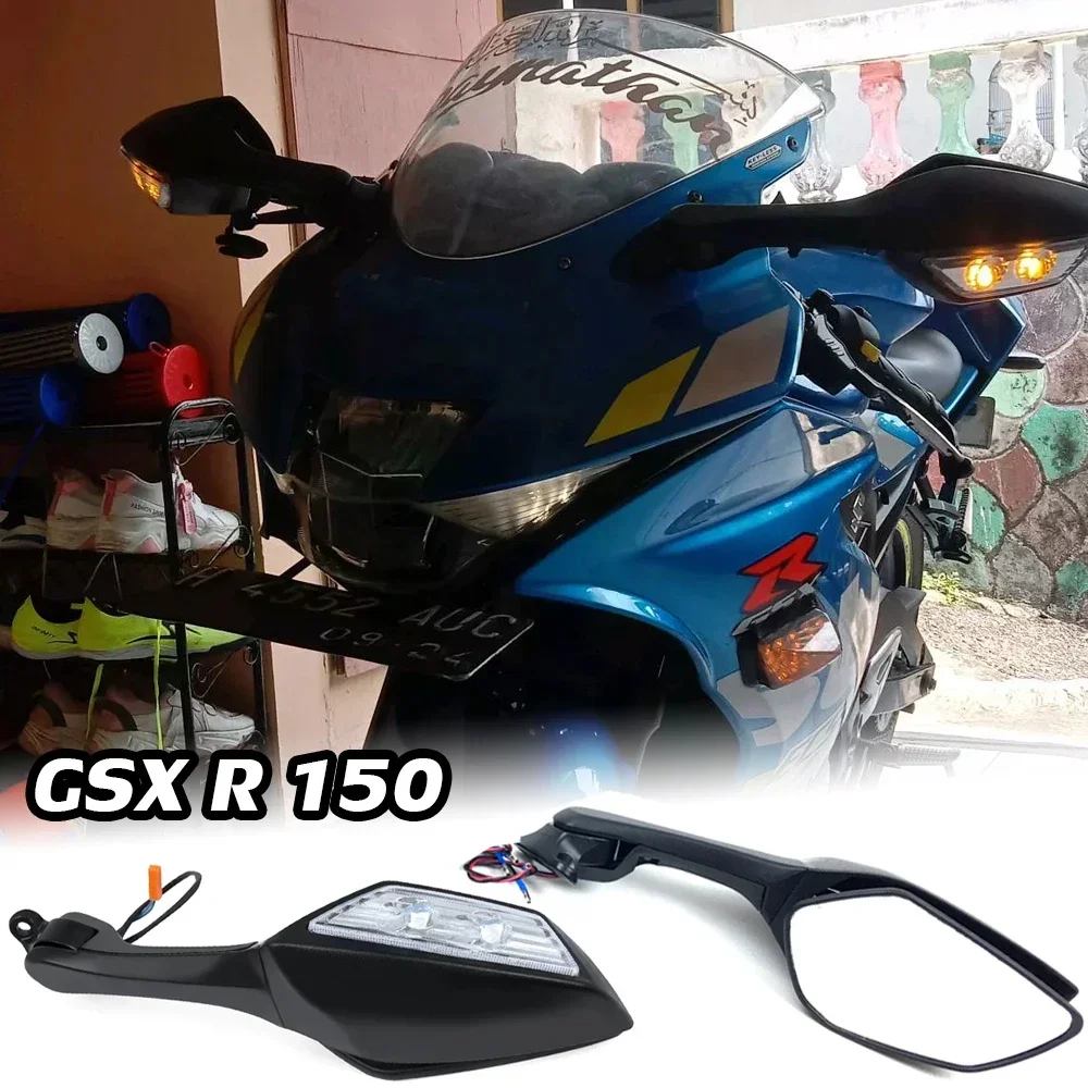 백미러 백미러 사이드 미러 LED 방향 지시등, 스즈키 GSXR GSX-R150 17-2022 2023 GSX R 150 액세서리, GSXR150