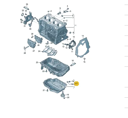1.4 Petrol Engine Oil Sump Pan For 04E103602B