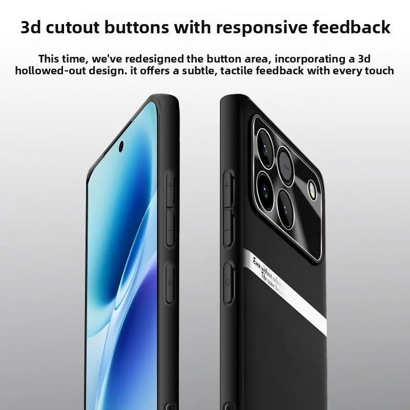 Luxury Liquid Leather PU Frame Shockproof Phone Cover with Metal Lens Protection