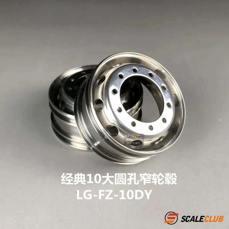 

Scaleclub Model 1/14 Drag Head Mud Upgrade Stainless Steel Wheel Classic 10 Big Round Hole For Tamiya Lesu Rc Truck