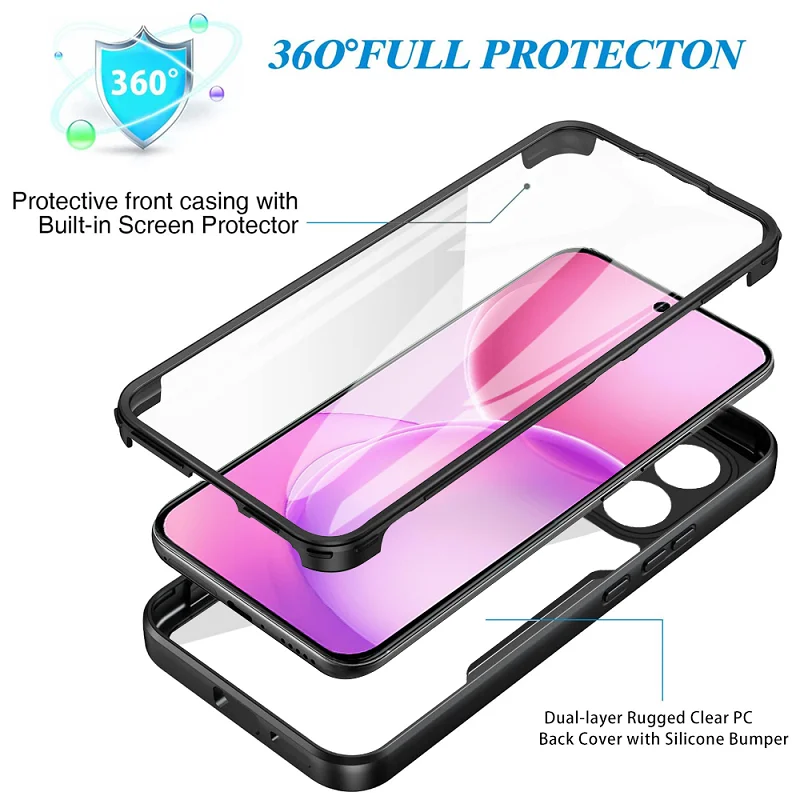 Ultimate 360-Degree Protective Case with Hard Film Screen Protector