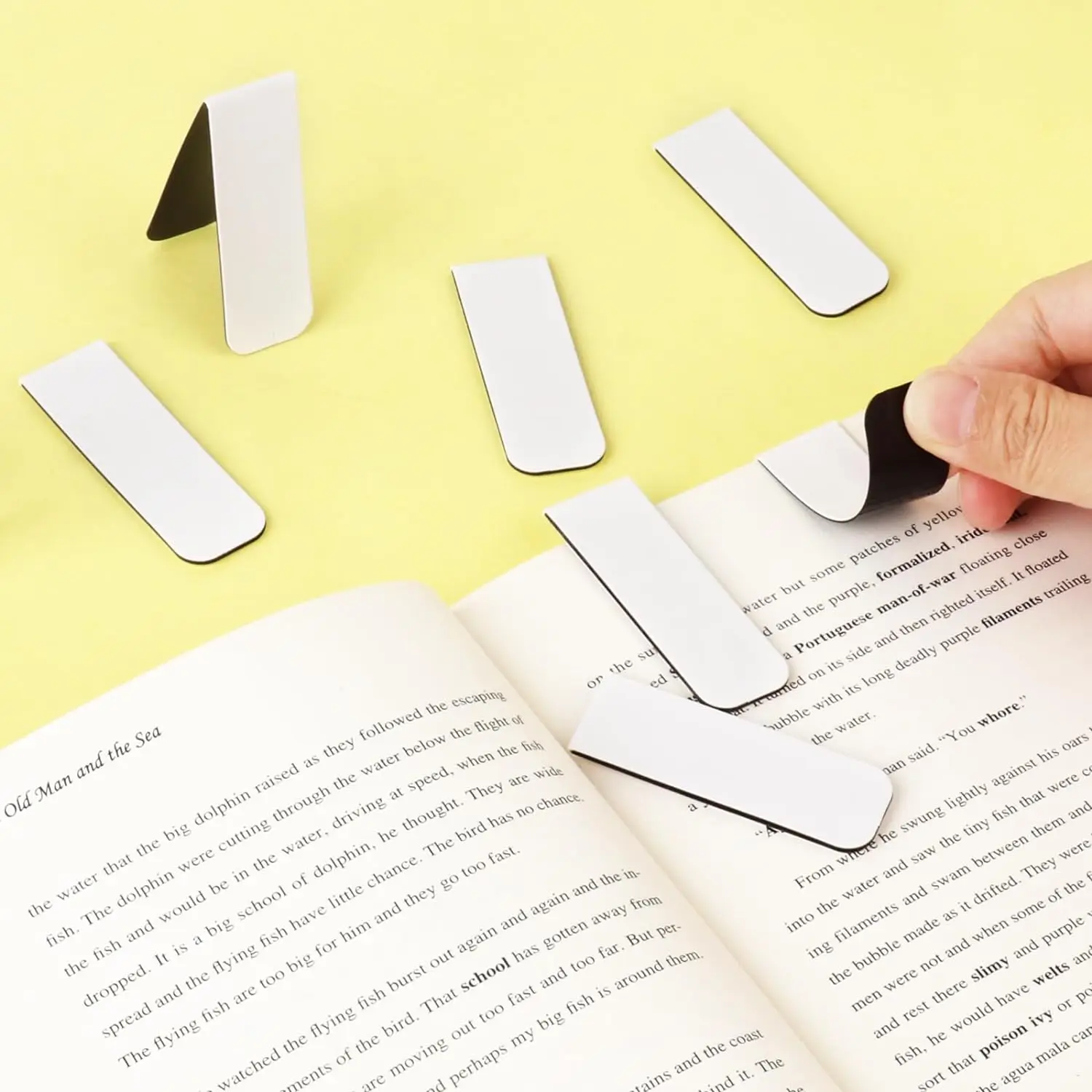 10/15PCS White Magnetic Bookmark DIY Book Marker Clip Sublimation Bookmarks Magnetic Page Markers Clips for Booker Lover magnetic bookmark bookmarks stationery supplies