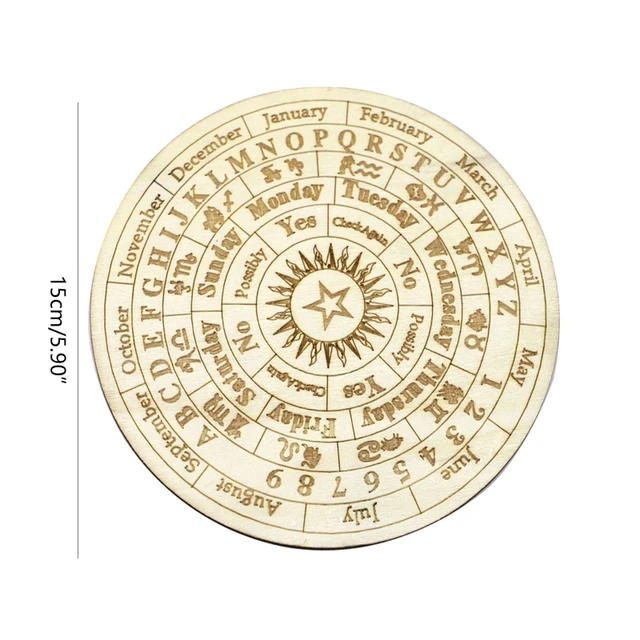 15 Cm/25 Cm -Es Fa Jóslati Inga Tábla Boszorkány Csillag Napsütéses Asztrológia Dowsing Metafizikai Üzenet Kerek Tányér Otthoni Dekoráció - Image 5