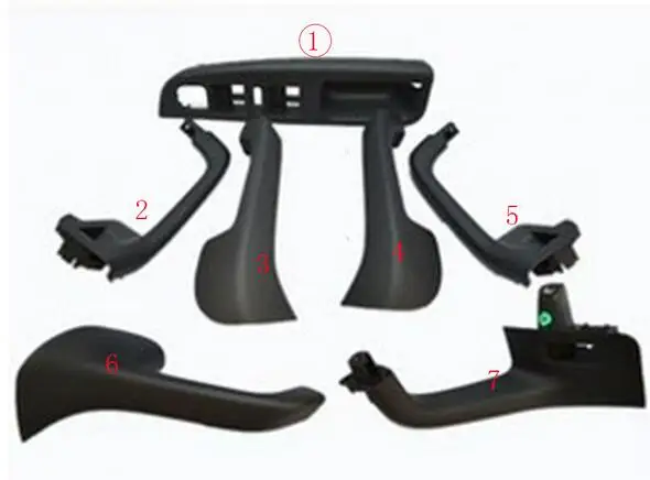 7 Units /Set 블랙 그레이 베이지 무료 배송 V W 골프 5 GT I MK5 제트 타 Sagitar 인테리어 도어 핸들 내부 팔걸이