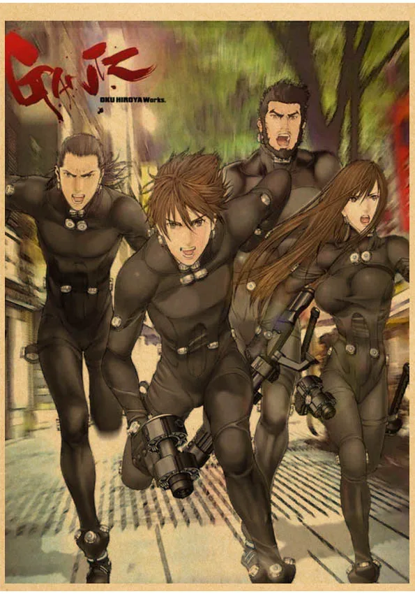 日本アニメガンツポスターキャンバス絵画壁アート写真ゲーマーギフト用