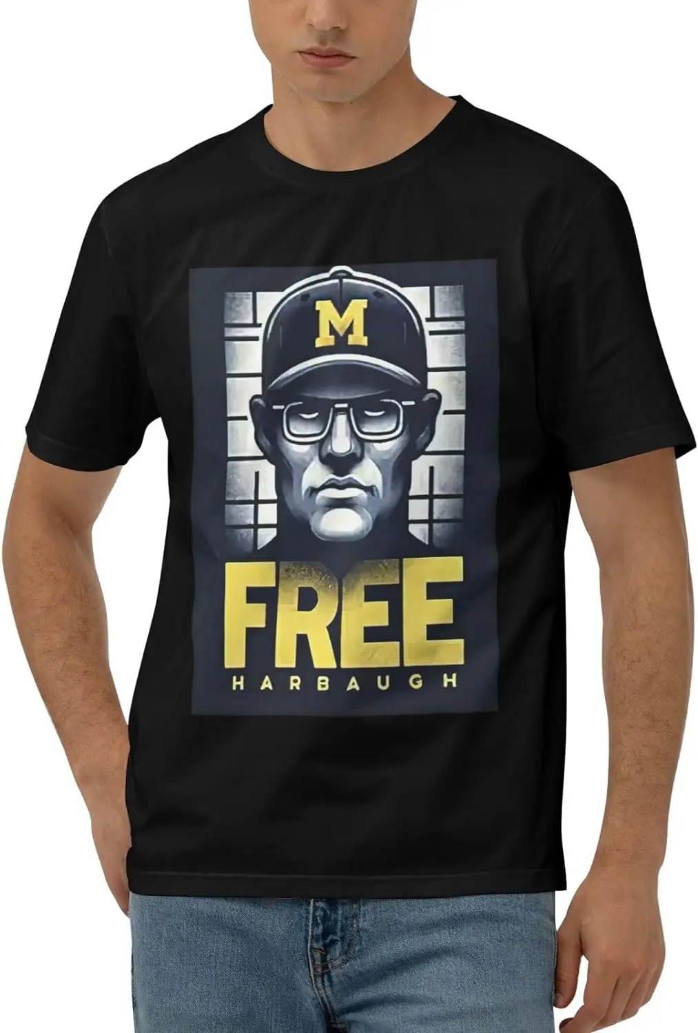 

Mens Free 4 Harb&Augh Official Tshirt Soft Short Sleeve T Shirt Black